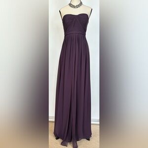 Jenny Yoo Aidan Convertible Strapless Chiffon‎ Gown Purple Plum Black Currant 2